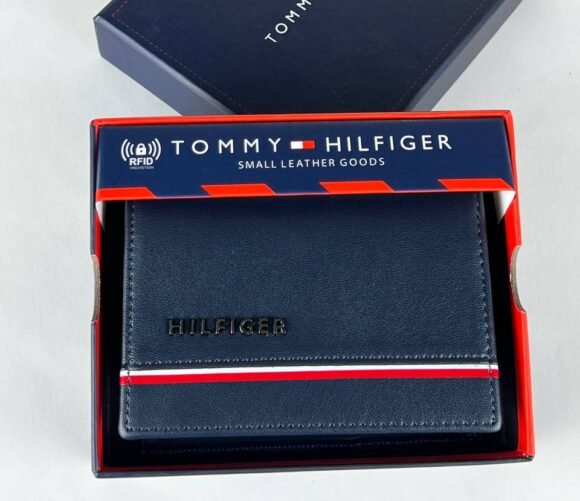 Tommy Hilfiger Men’s Genuine Leather Bifold Wallet – Black