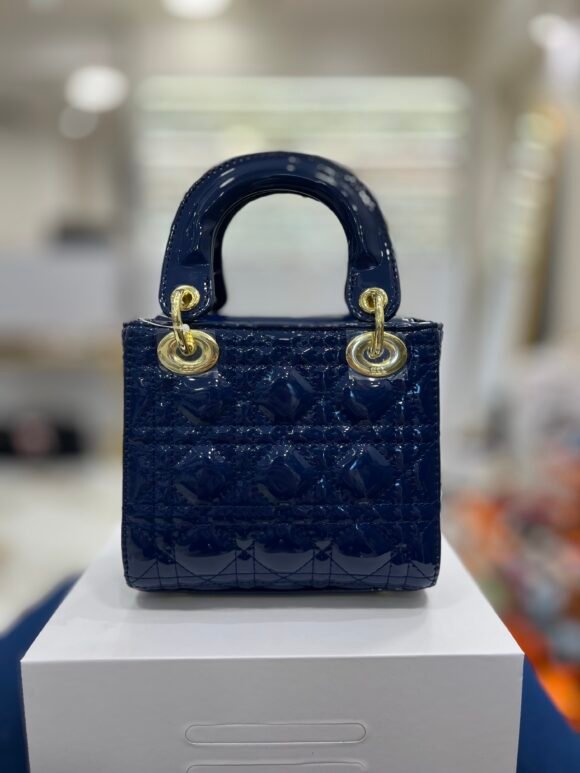Mini Lady Dior Bag – Black Patent Calfskin - Image 3