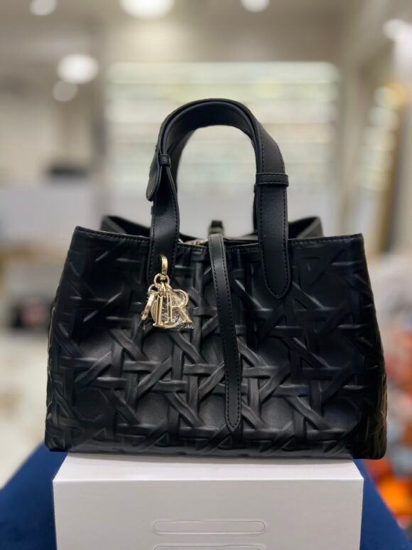 Lady Dior Tote Bag – Black Embossed Calfskin