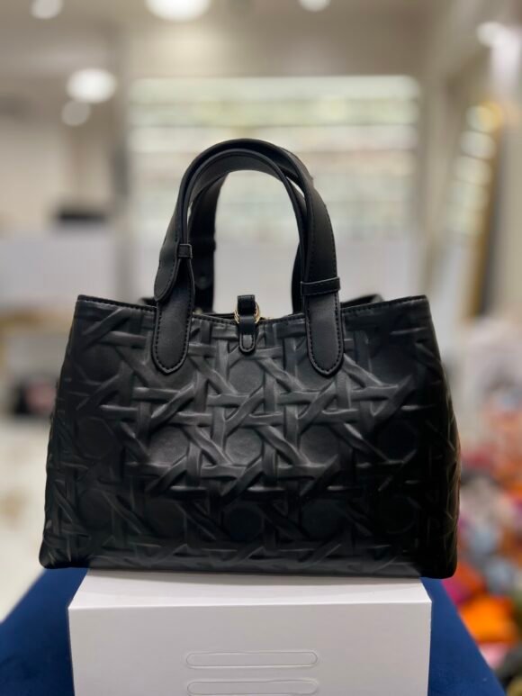 Lady Dior Tote Bag – Black Embossed Calfskin - Image 2