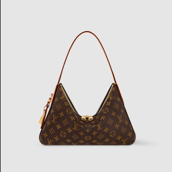 Louis Vuitton Slouchy PM Bag – Monogram Canvas (M11952)Material: Louis Vuitton Monogram coated canvas with natural cowhide leather trim  Color: Classic brown Monogram  Hardware: Gold-tone hardware with signature padlock name tag  Closure: Double top zipper for secure access  Interior: Textile lining with one internal zip pocket  Strap: Single flat shoulder handle (non-adjustable)  Made in: France, Spain, or Italy  📏 Size & Fit: Dimensions: 33 cm (L) × 22 cm (H) × 9 cm (W)  Strap drop: approx. 11–25 cm (fits comfortably on shoulder)  Lightweight and easy to carry – approx. 0.6 kg