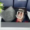 Tommy Hilfiger – Luxury Men's Accessories Set: Iconic Signature Leather Belt and Wallet