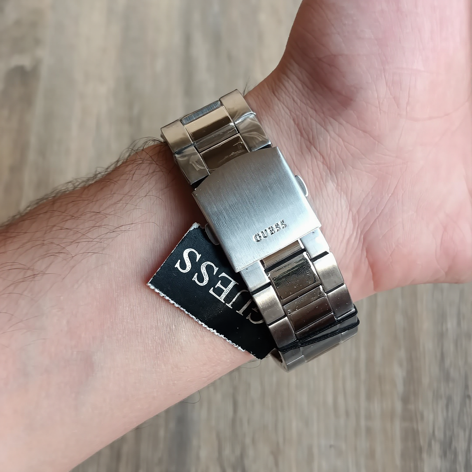 GUESS Two-Tone Hexagon Multi-Function Watch – Black Dial - Image 7