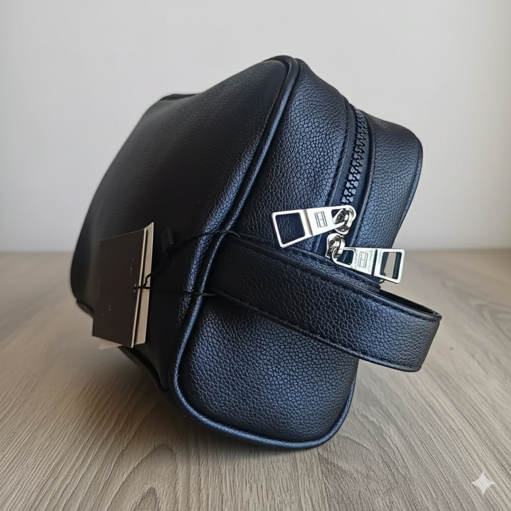 Tommy Hilfiger Black Leather Pouch – Signature Sophistication - Image 4