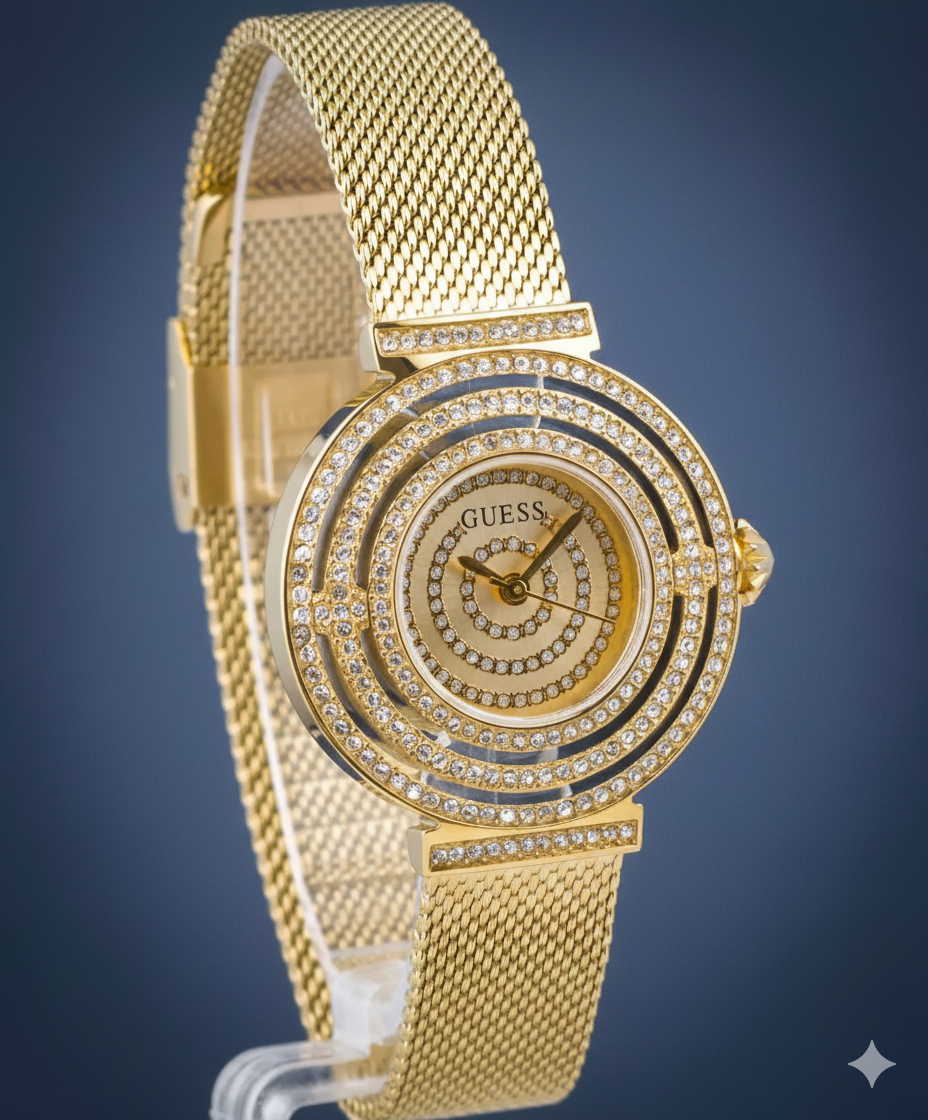 GUESS Crystal Gold Watch – A Sparkle That Speaks the Language of Elegance - Image 3