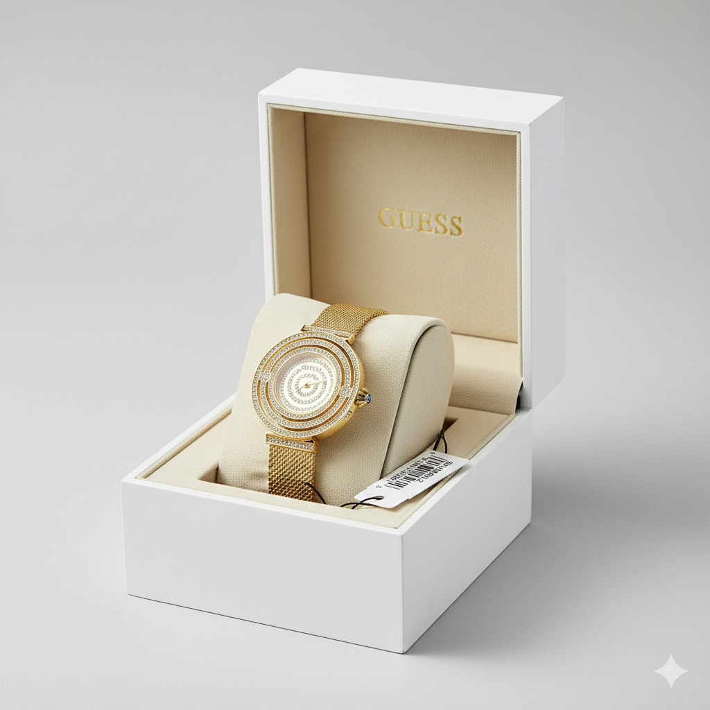 GUESS Crystal Gold Watch – A Sparkle That Speaks the Language of Elegance - Image 2