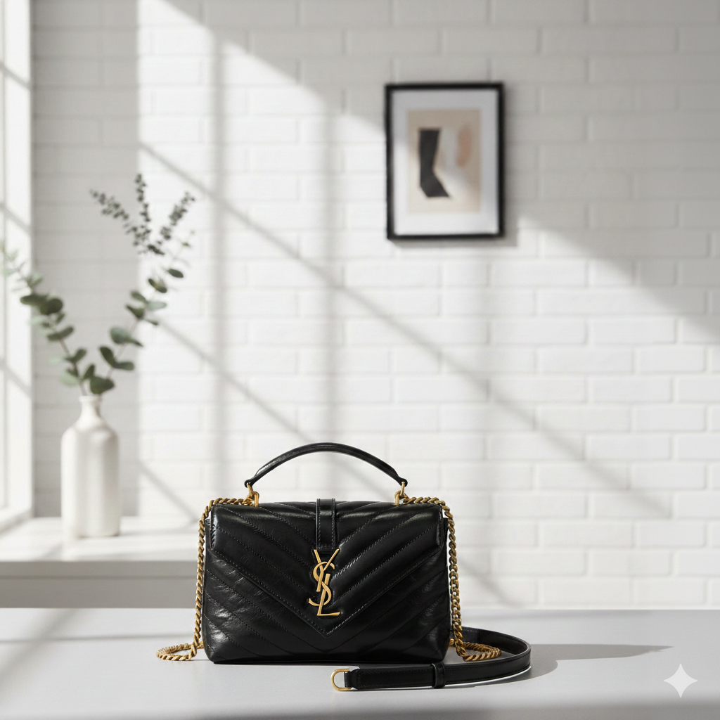 Saint Laurent College/Loulou Bag (Black)