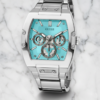 GUESS Turquoise Chronograph – Time Architecture in Bold Colors