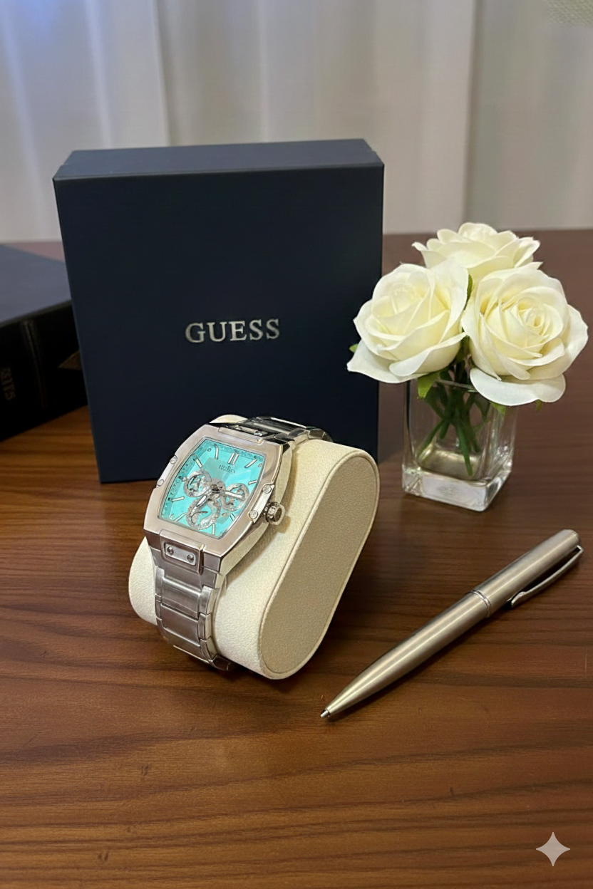 GUESS Turquoise Chronograph – Time Architecture in Bold Colors - Image 3